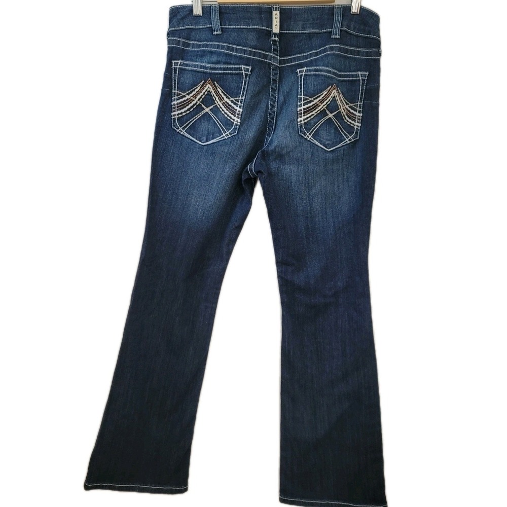 Ariat Real Denim Women 32S Lakeshore Lowrise Boot Rosy Whipstitch Jeans Western - Picture 6 of 14